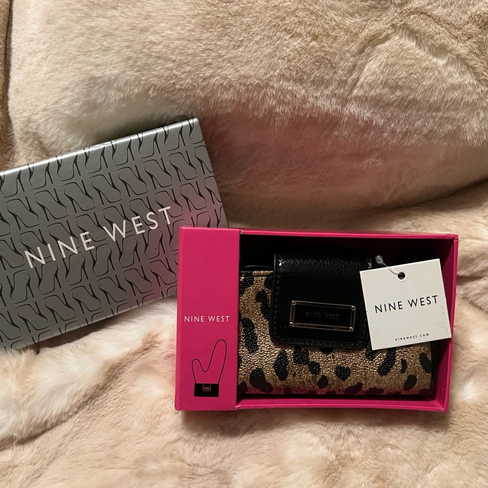 Nine West Animal Print Wallet with Black Accents